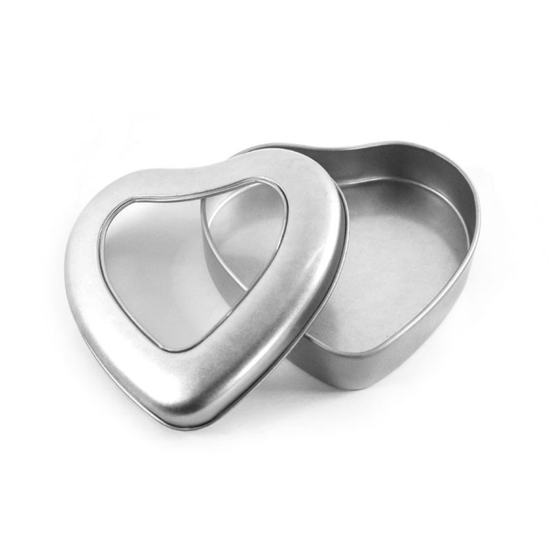 plain cosmetic heart tin 